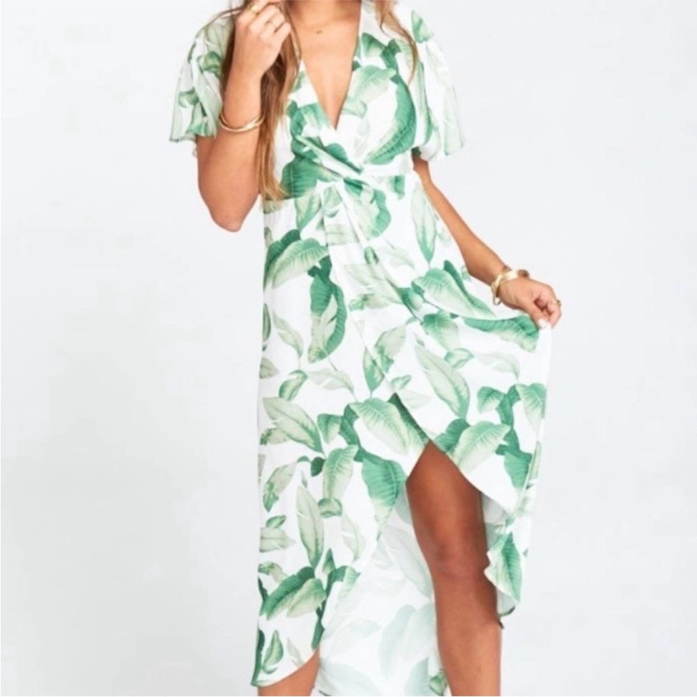 SHOW ME YOUR MUMU Get Twisted Maxi Dress in Palmtini Print Medium Resortwear
